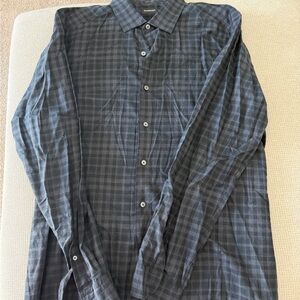 Ermenegildo Zegna Dark Gray Plaid Shirt